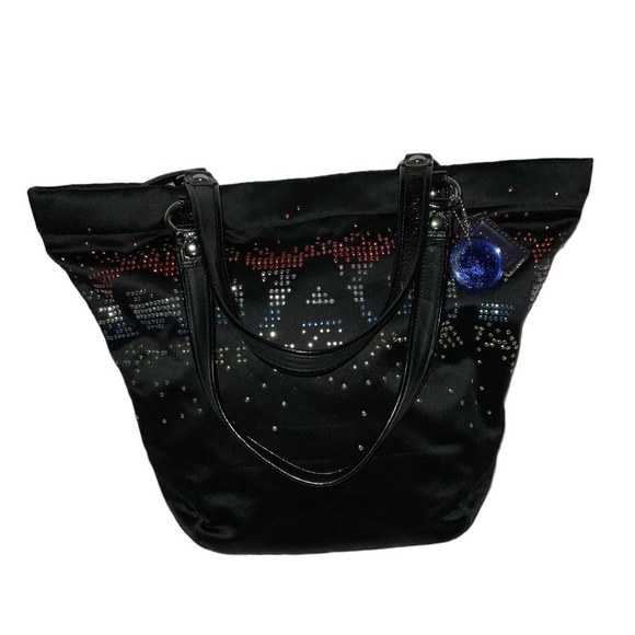 COACH Limited Special Edition Holiday Rhinestone Sateen Tote Shoulder Bag - Picture 3 of 16